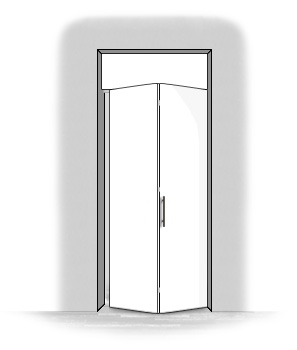Складная дверь с фрамугой правая